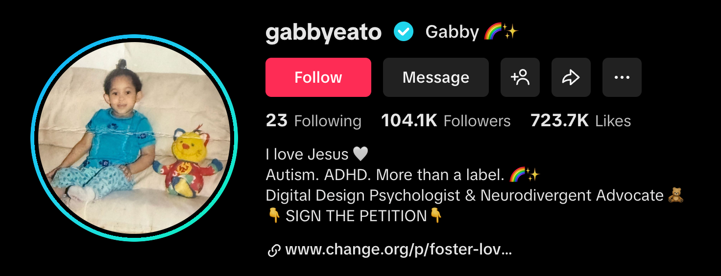 TikTok profile preview for Gabrieleeato