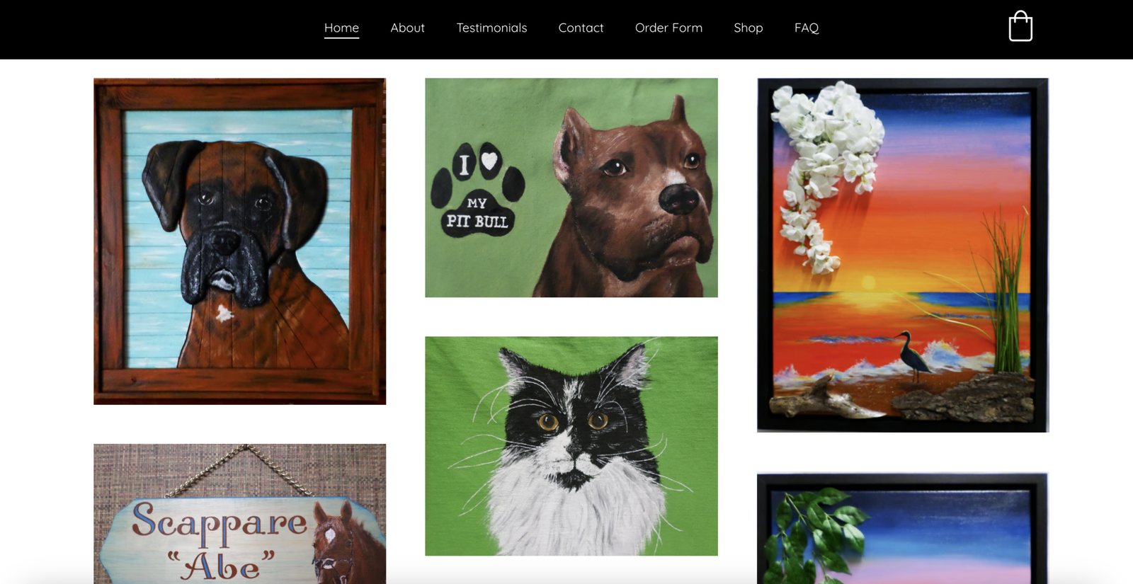 Sunny Pine Art Website Screenshot 1