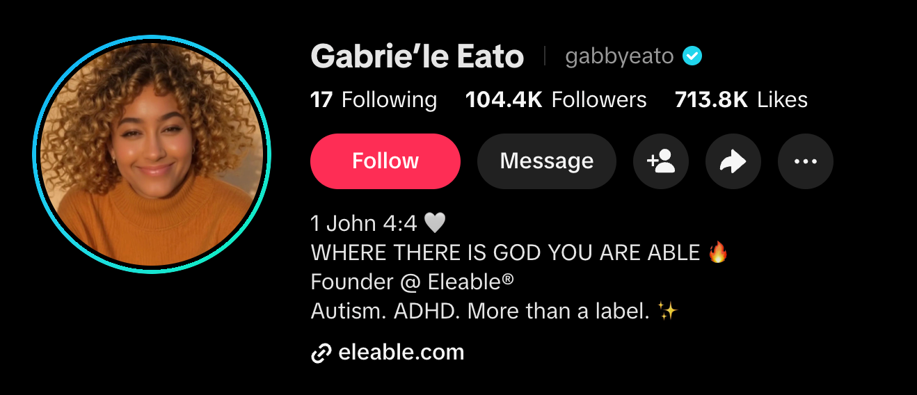 TikTok profile preview for Gabrieleeato